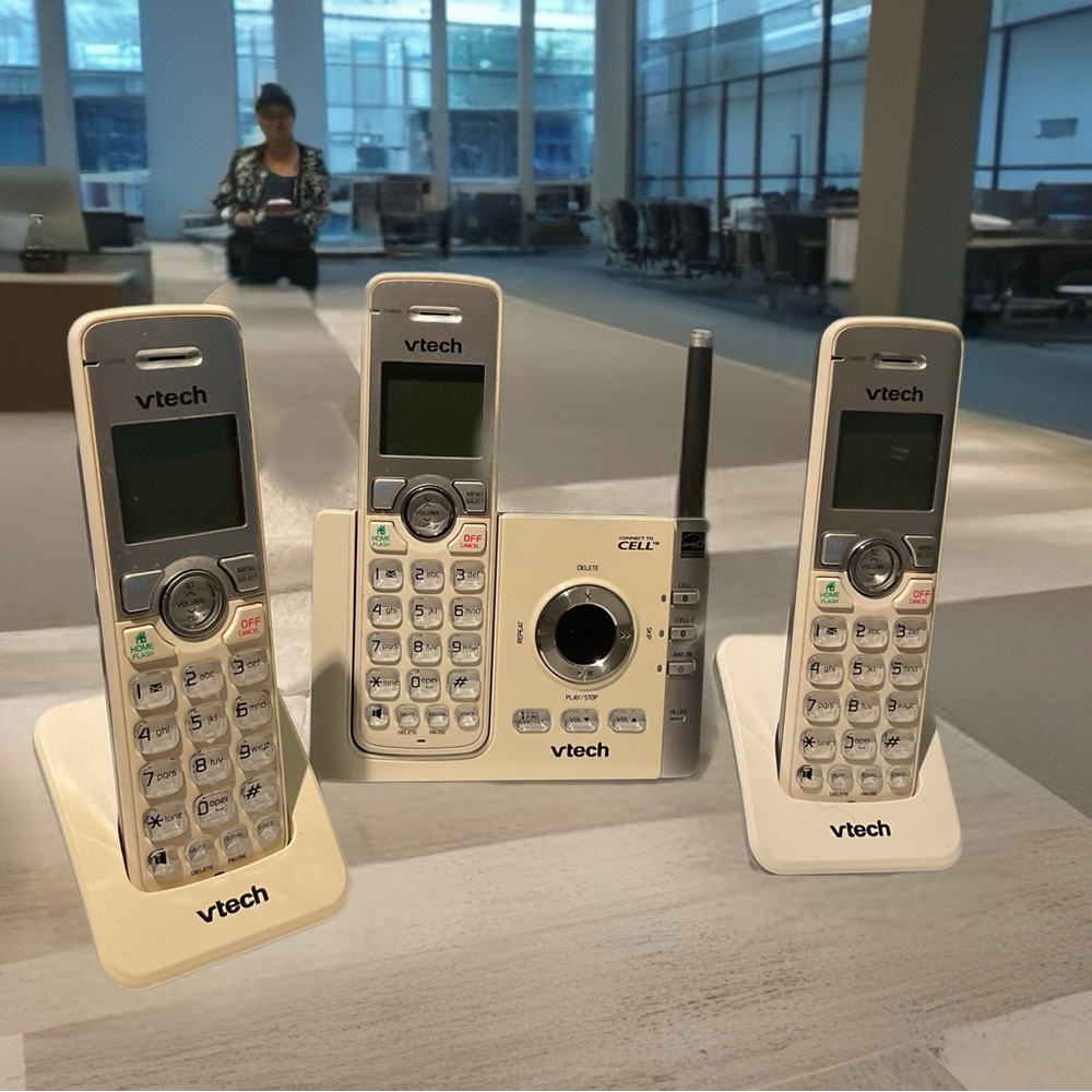 Beige Cordless Phone System